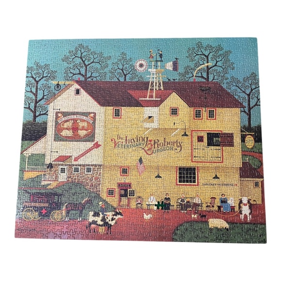 Vintage Charles Wysocki Americana Puzzle 1000 pc Veterinary Surgeon COMPLETE - Picture 2 of 8